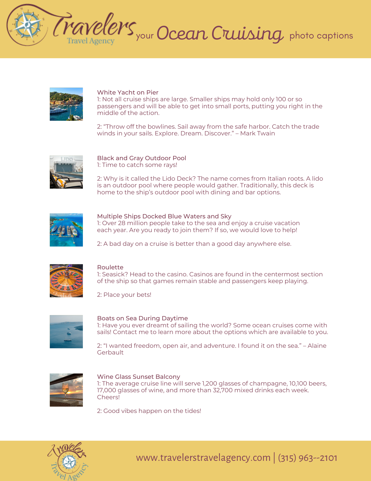 Cruises Travel List