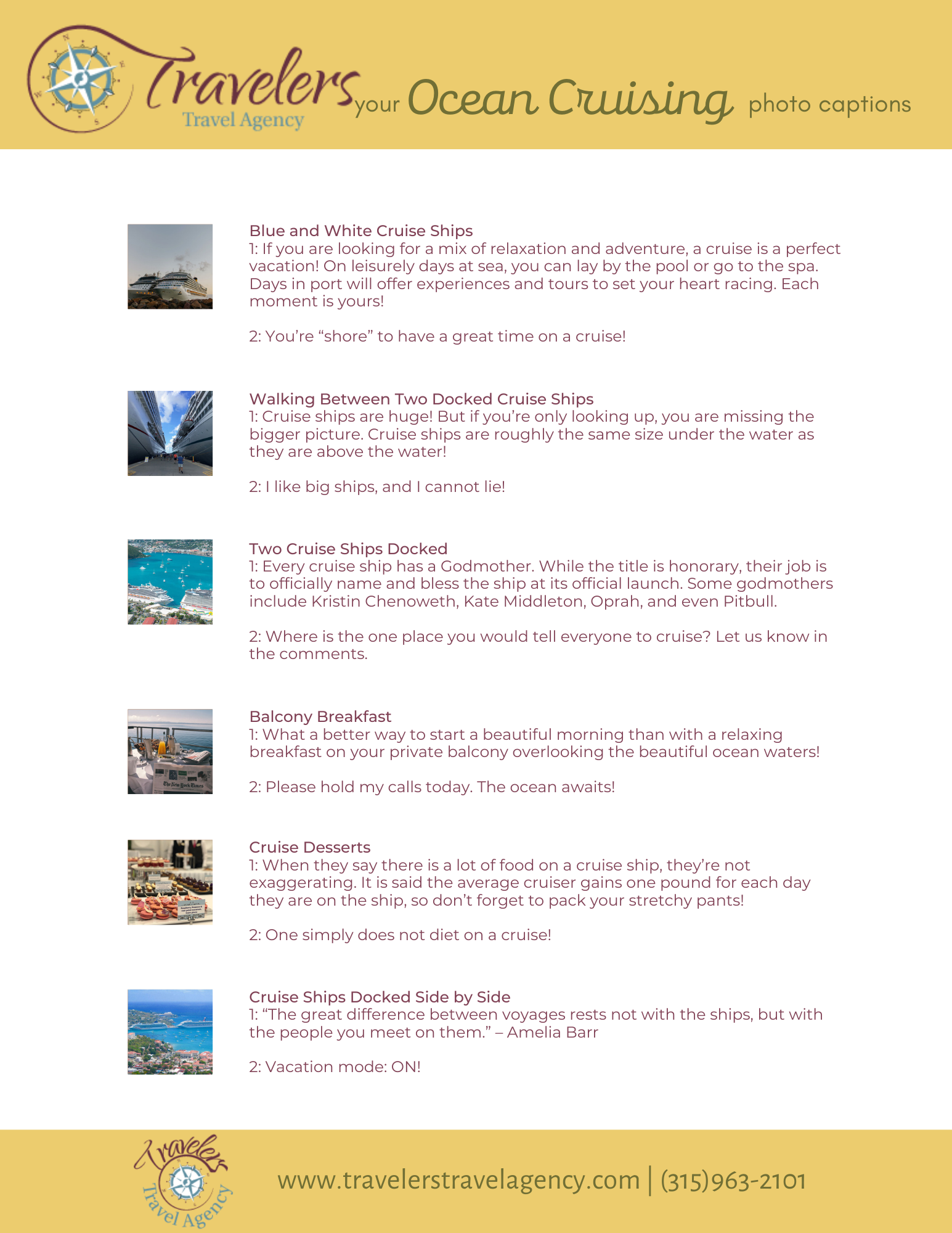 Cruises Travel List